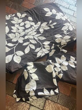 Linens & Things 100% Cotton Brown /White Full Duvet cover